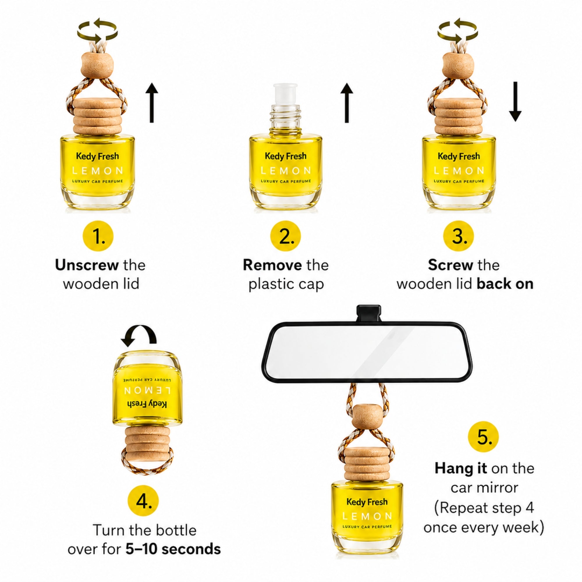 Kedy Fresh - Luxury Car Air Freshener (Lemon)